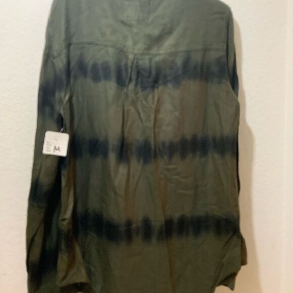 Rails Hunter Shirt Green Olive Black Waves Button Down Long Sleeve size M - Picture 7 of 9